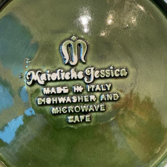 Maioliche Jessica Made in Italy Christmas Dinner Plates 11" Set 4 Holiday Green - Picture 16 of 16